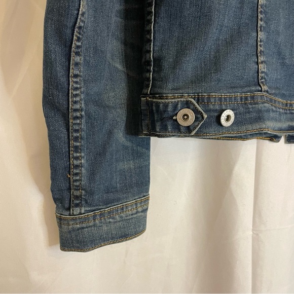 AG ADRIANO GOLDSCHMIED Juniors/Kids Blue Distressed Jean Jacket Size Medium - Picture 9 of 10